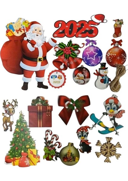 18'li Karışık Yılbaşı Ağacı Süsü Seti