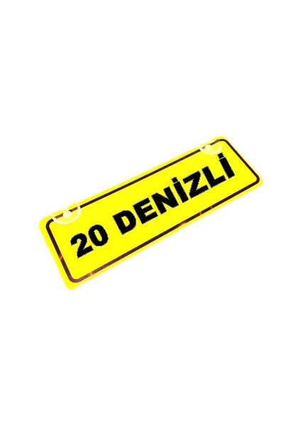 20 Denizli Yazılı Sarı Dekor Plaka Sök Tak Pratik Yeni Nesil