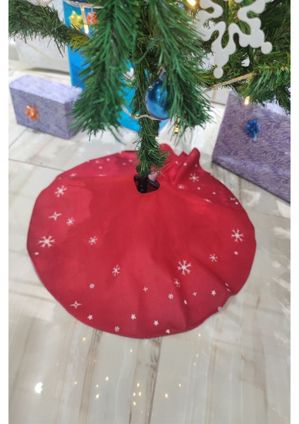 Kırmızı Yılbaşı Çam Ağacı Altı Örtüsü 68X68CM AO01