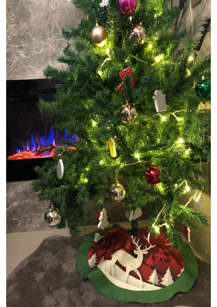 Yılbaşı Çam Ağacı Altı Ayak Örtüsü Yıkanabilir Kumaş Cırtlı 70X70 2302 fiyatları