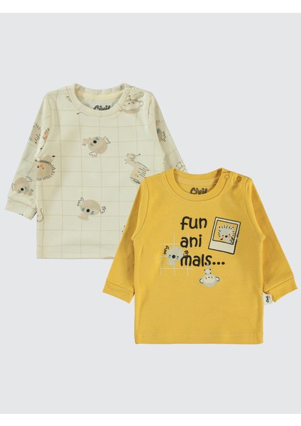 Erkek Bebek 2'li Sweatshirt 6-18 Ay Hardal