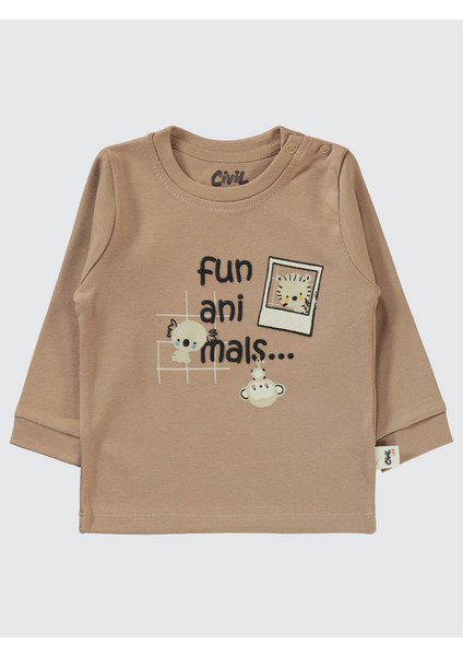 Erkek Bebek 2'li Sweatshirt 6-18 Ay Kahve modelleri