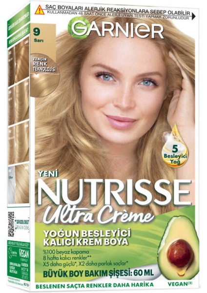 Nutrisse Ultra Creme - Kalıcı Krem Boya No: 9 Sarı