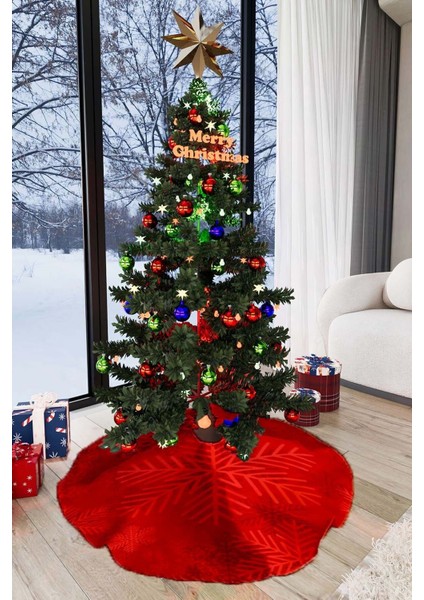 Kırmızı Yılbaşı Çam Ağacı Altı Örtüsü 68X68CM AO19