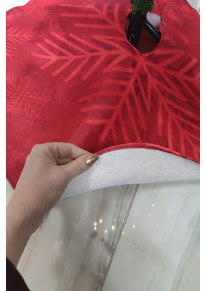 Kırmızı Yılbaşı Çam Ağacı Altı Örtüsü 68X68CM AO19 fırsatları