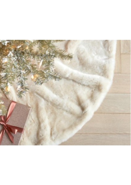 Peluş Yılbaşı Ağacı Örtüsü Yılbaşı Çam Ağacı Örtüsü Bej 150 cm Çaplı indirimleri