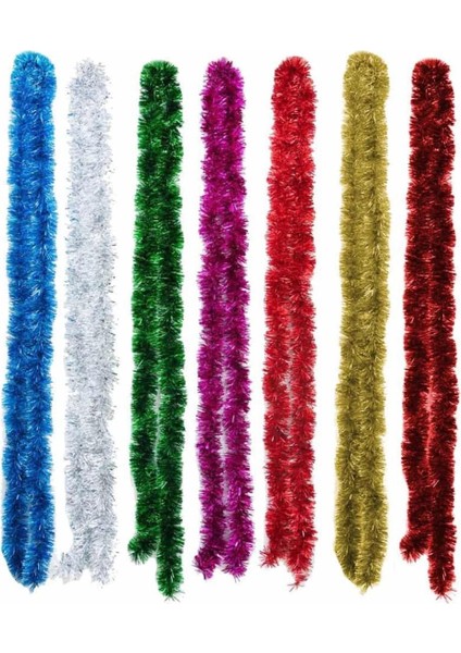 3 Adet 2 Metre Yılbaşı Simli Boyun Ipi Garland Parti Boyun Ipi Yeni Yıl Partisi