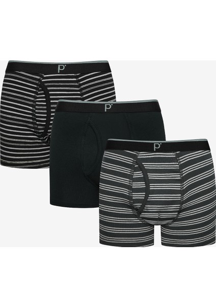 Thin Stripe 3lü Çok Renkli Boxer