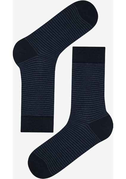 Erkek İnce Çizgili 5li Lacivert Soket Çorap fırsatları