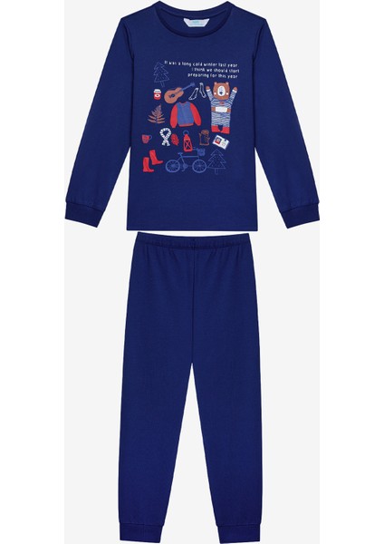 Erkek Çocuk Style 2li Lacivert Pijama Takımı