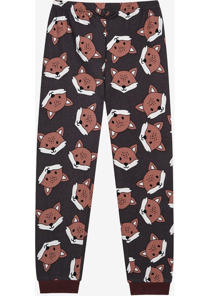 Erkek Çocuk Fun Fox Antik Yeşil Termal Pijama Takımı