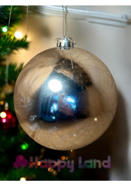 Yılbaşı Ağacı Süsü Büyük Boy 12 cm Yılbaşı Topu Gümüş Renk Parlak 1 Adet Yılbaşı Topu modelleri