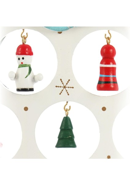 Yılbaşı Ahşap Dekor 26 cm Kardan Adam Snowman Beyaz