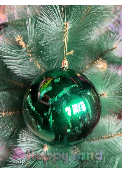 Yılbaşı Ağacı Süsü Büyük Boy 12 cm Yılbaşı Topu Yeşil Renk Parlak 1 Adet Yılbaşı Topu fiyatları
