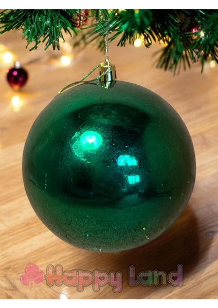 Yılbaşı Ağacı Süsü Büyük Boy 12 cm Yılbaşı Topu Yeşil Renk Parlak 1 Adet Yılbaşı Topu modelleri