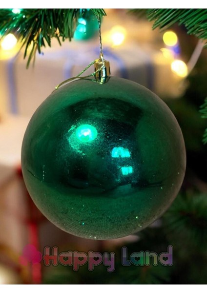 Yılbaşı Ağacı Süsü Büyük Boy 12 cm Yılbaşı Topu Yeşil Renk Parlak 1 Adet Yılbaşı Topu fırsatları