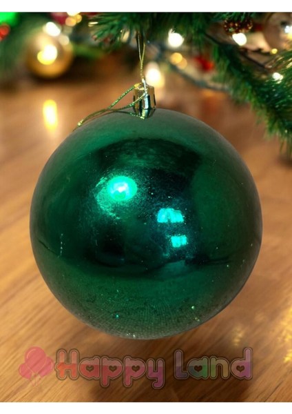 Yılbaşı Ağacı Süsü Büyük Boy 12 cm Yılbaşı Topu Yeşil Renk Parlak 1 Adet Yılbaşı Topu indirimleri