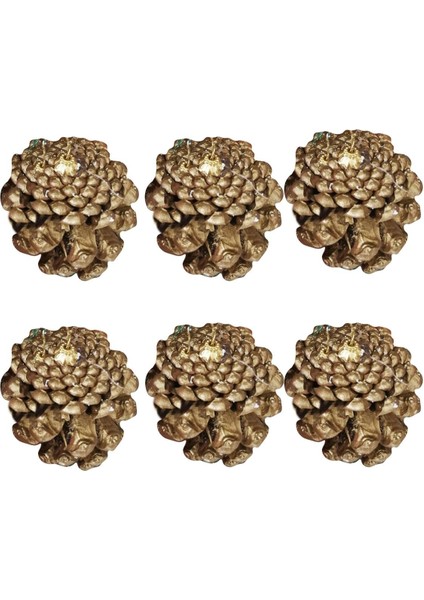 6 Adet Yılbaşı Çam Ağacı Kozalak Süs Yeni Yıl Çam Ağacı Dekoratif Süsleri Gold Kozalak Modelleri fırsatları