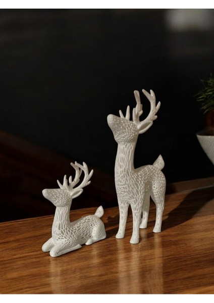 2 Adet Yılbaşı Geyik Figürü