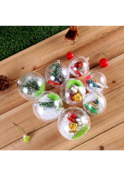 Yeni Yılbaşı Süsü 6 cm Içi Boş Şeffaf Top 8 Adet
