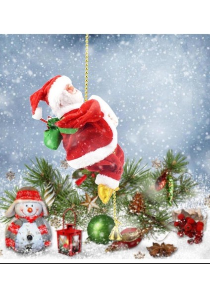 Kırmızı Zincire Tırmanan Müzikli Noel Baba fiyatları