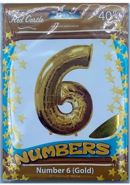 Folyo Balon 6 Gold 40 Inç 100 cm -