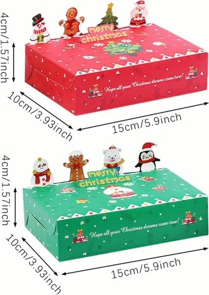 Üç Boyutlu Kar Desenli Yılbaşı Temalı Merry Christmas Yazılı Kurabiye Hediyelik ve Çikolata Kutusu