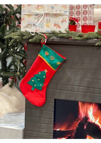 Noel Baba Yılbaşı Çorap Yeni Yıl Çam Ağacı Asmalık Asılan Dekor Süs