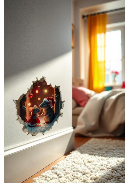 Yeni Yıl Temalı Mini Sticker Priz Sticker Yılbaşı Yeni Yıl Mini Boy Sticker