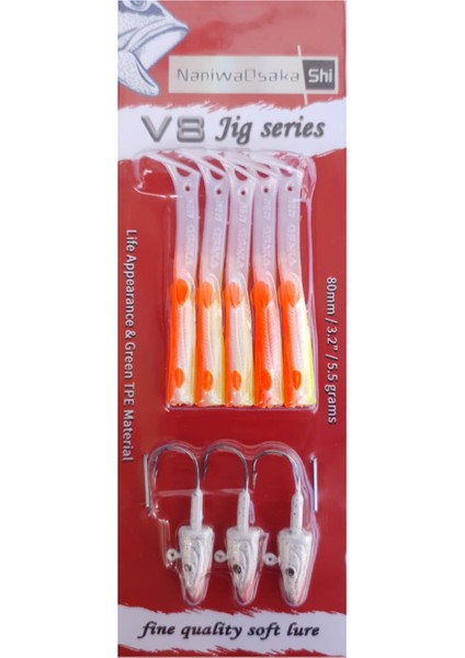 Osaka V8 Jig Series 10 cm 10 gr Silikon Yem Lemon Back