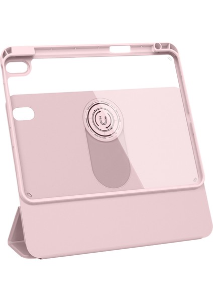 iPad Air 5 10.9 2022 Wiwu 360° Dönebilen Yan ve Dik Standlı Magnetik Koruyucu Tablet Kılıfı Pembe