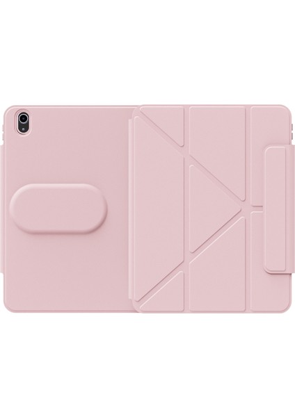 iPad Air 5 10.9 2022 Wiwu 360° Dönebilen Yan ve Dik Standlı Magnetik Koruyucu Tablet Kılıfı Pembe