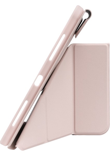 iPad Air 5 10.9 2022 Wiwu 360° Dönebilen Yan ve Dik Standlı Magnetik Koruyucu Tablet Kılıfı Pembe