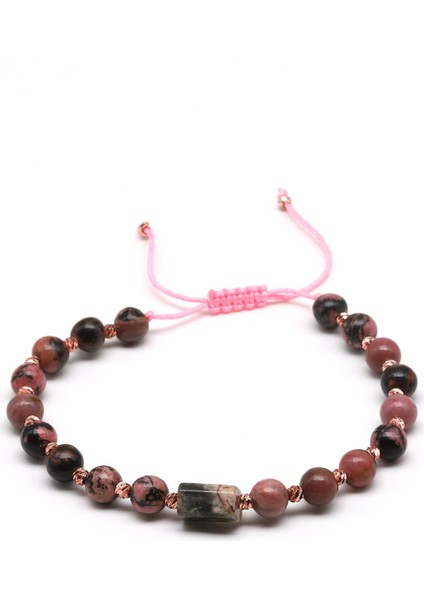 Rodonit Doğal Taş Makrome Örme Bileklik Küre Kesim fiyatları