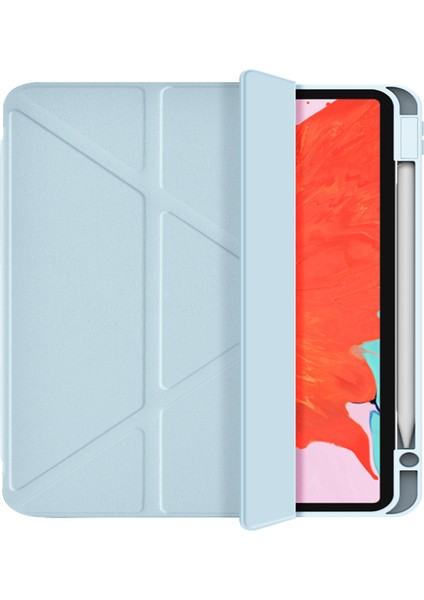 iPad Air 4 10.9 2022 Wiwu 360° Dönebilen Yan ve Dik Standlı Magnetik Koruyucu Tablet Kılıfı Mavi