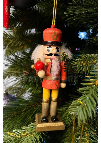 Yılbaşı Ağacına Asılan Retro Fındıkkıran 6'lı 13 cm Kurşun Asker Nutcracker Yılbaşı Yeni Yıl Dekoru