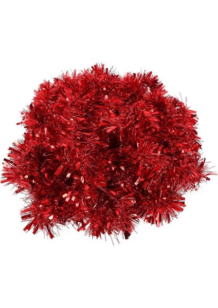 2 Adet 1.7 Metre Kırmızı Kalın Yılbaşı Püskül Süsü Tinsel Garland süs T772