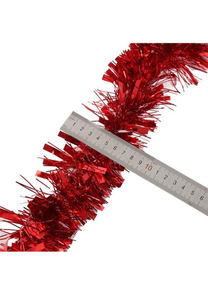 2 Adet 1.7 Metre Kırmızı Kalın Yılbaşı Püskül Süsü Tinsel Garland süs T772