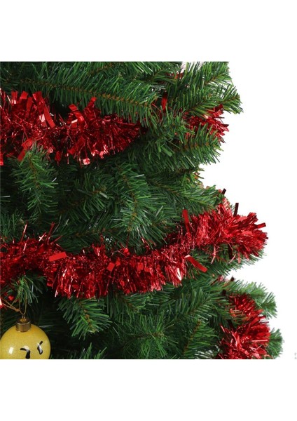 2 Adet 1.7 Metre Kırmızı Kalın Yılbaşı Püskül Süsü Tinsel Garland süs T772