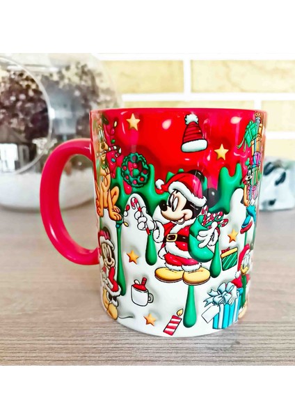 Mickey ve Arkadaşları Yılbaşı Partisi M. Büyük Boy Porselen Kupa