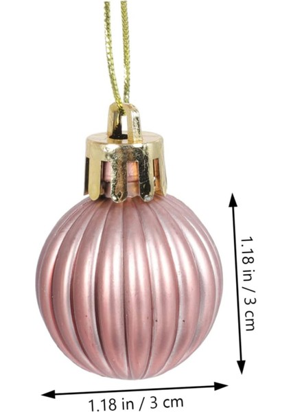 Yılbaşı Çam Ağacı Süsü Rose Top 3 cm 24'lü modelleri