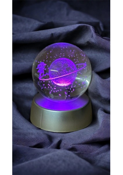 Renk değiştiren 3D Samanyolu ve Işıklı Satürn Temalı Şık Cam Küre Kolye Seti fiyatları