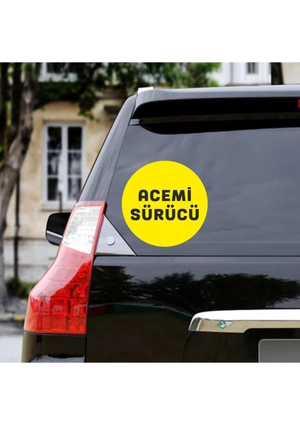 Sticker Master Acemi Sürücü Yazılı Sticker Oto Araç Sticker 15 x 15 cm Renkli