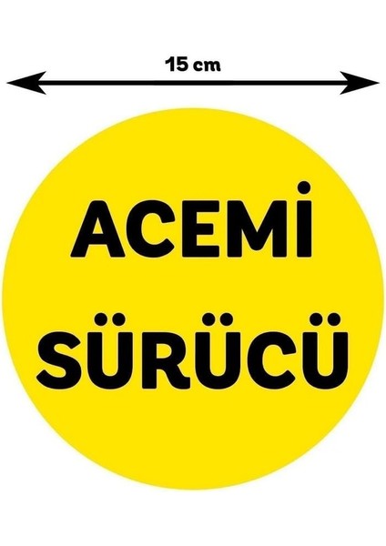 Sticker Master Acemi Sürücü Yazılı Sticker Oto Araç Sticker 15 x 15 cm Renkli modelleri
