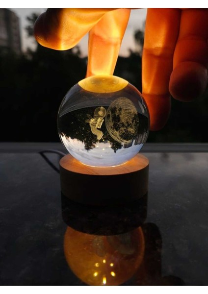 Mr 3D Astronot Kristal Top Işık, Astronot LED Gece Lambası, Gençler, Erkekler ve Kızlar Için