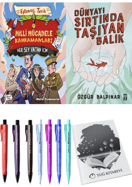 Dünyayı Sırtında Taşıyan Balık ve Milli Mücadele Kahramanları Her Şey Vatan Için 2'li Set - Kalem