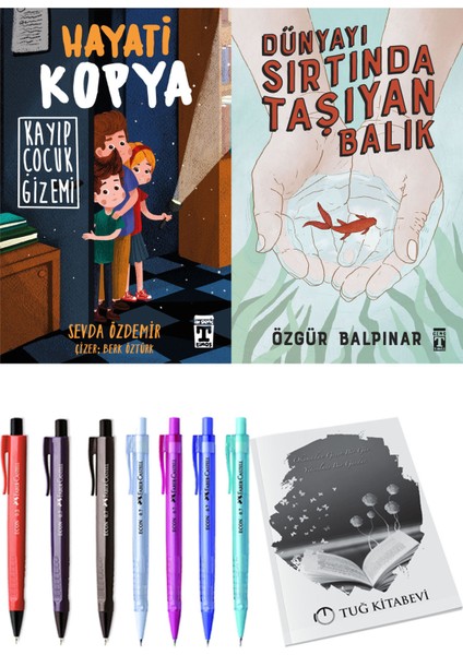 Dünyayı Sırtında Taşıyan Balık ve Hayati Kopya Kayıp Çocuk Gizemi 2'li Set - Kalem