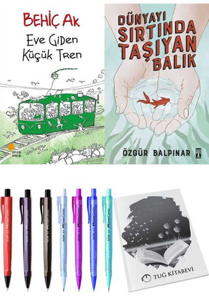 Dünyayı Sırtında Taşıyan Balık ve Eve Giden Küçük Tren 2'li Set - Kalem