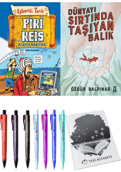 Dünyayı Sırtında Taşıyan Balık ve Piri Reis ve Acayip Haritası 2'li Set - Kalem