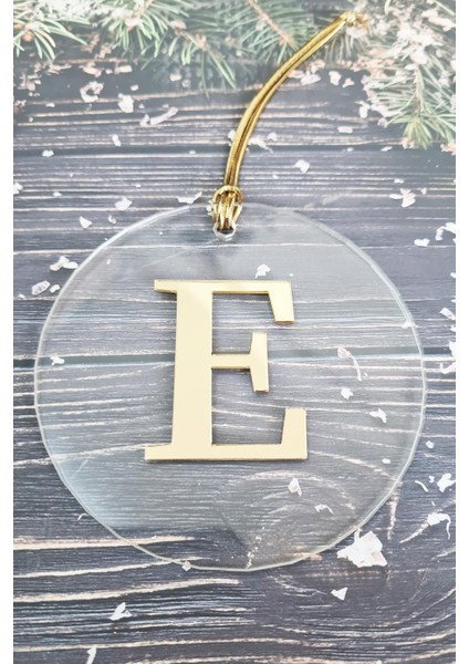 Baş Harfli Yılbaşı Ağaç Süsü - Gold Baş Harf Yeni Yıl Süsü
